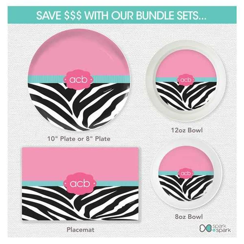Zebra and Pink Kids Placemat