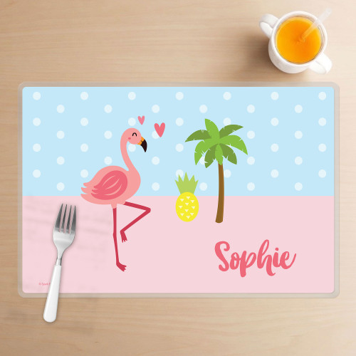 Sweet Flamingo Love Kids Placemat