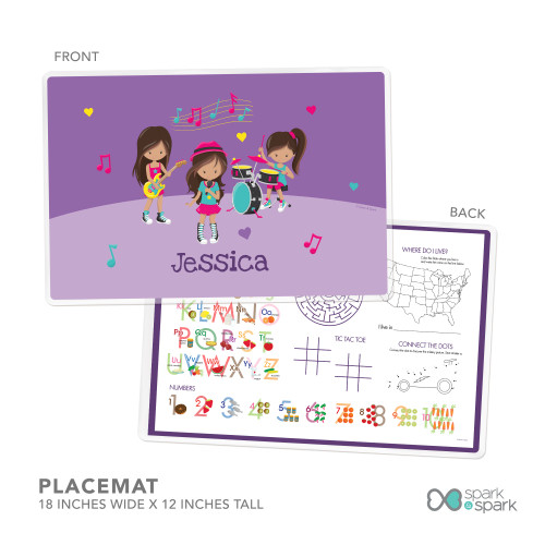 Rock and Roll Band Kids Placemat