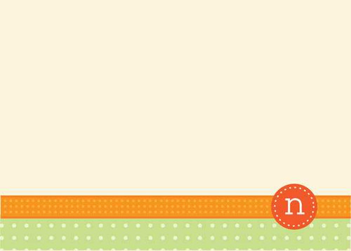 Awesome Personalized Stationery Cards | Monogram Stamp Orange