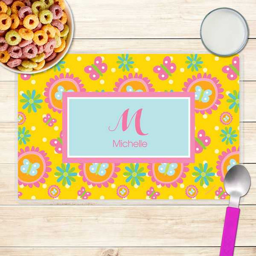Yellow flowers Pattern Kids Placemat