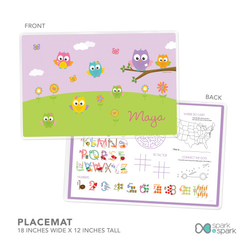 Owls on the field Kids Placemat