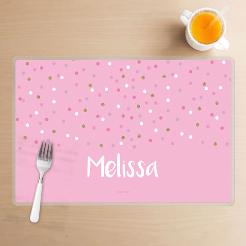 Sweet Glitter Dots Kids Placemat