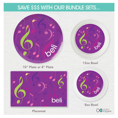 Girly Music Notes Kids Placemat