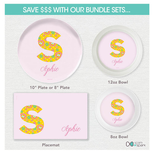 Flower Initial Kids Placemat