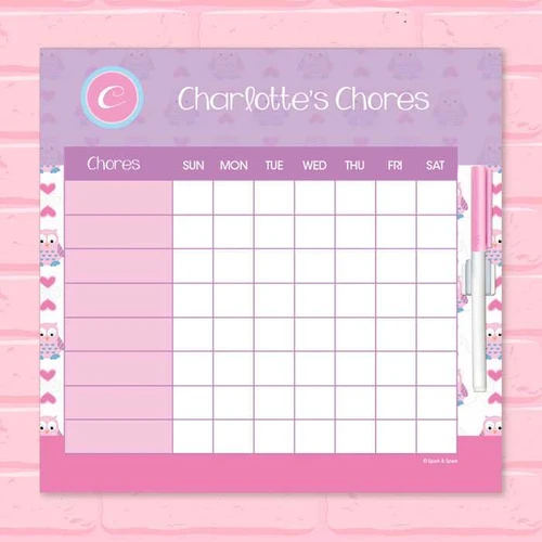 Owl Love Chore Chart For Teens