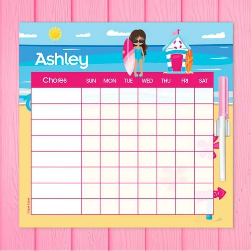 Beach Girl Chore Chart