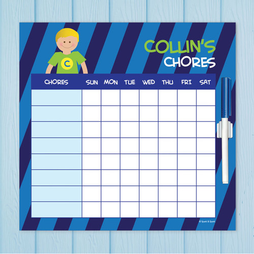 Super Boy Blonde Kids Chore Charts
