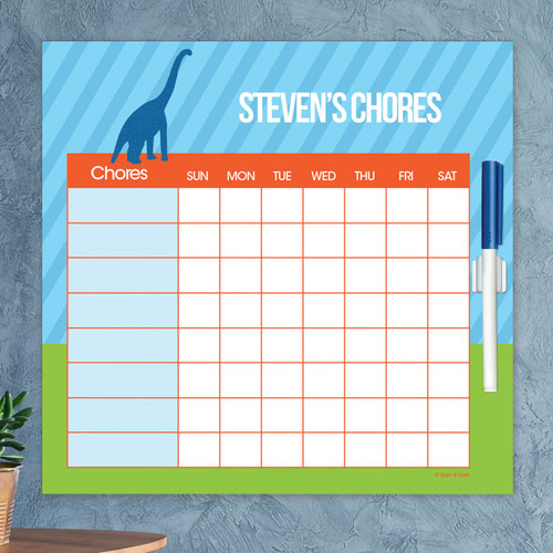 Dino And Me Blue Chore Chart