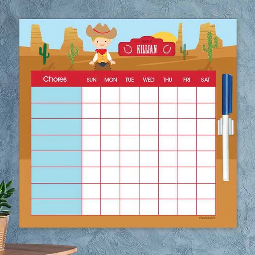 Cowboy Blonde Chore Chart For Kids