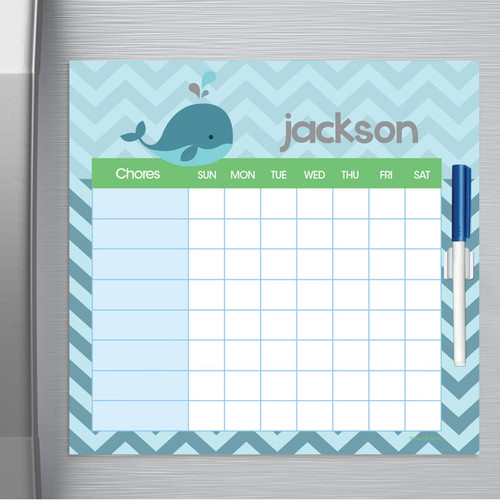 Sweet Little Blue Whale Editable Chore Chart