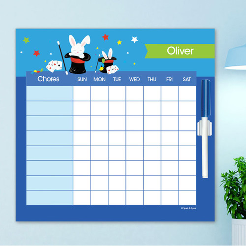 Cute Magician Boy Editable Chore Chart
