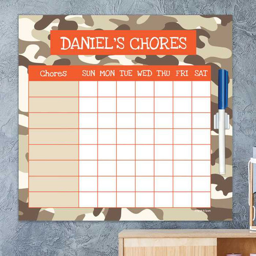 Brown Camouflage Chores For Kids