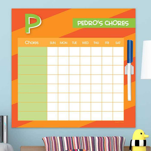 Brilliant initial Orange Chore Chart