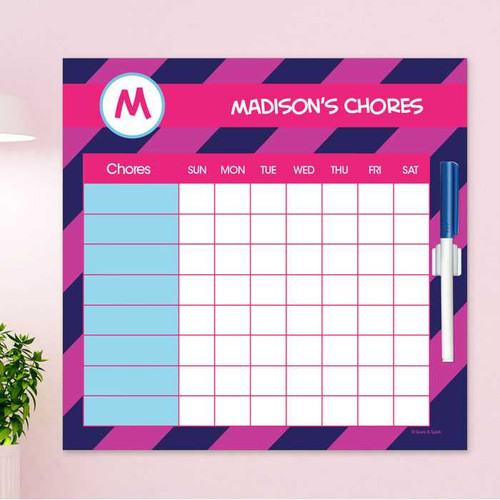 Fun initials Magenta Chore Chart
