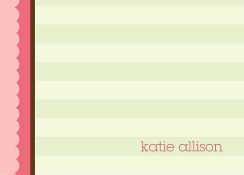 Browse Children'S Personalized Stationery | Green And Pink Stripes