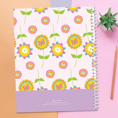 Pink Flowers Pattern Kids Notebook