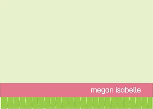 Check Out Our Kids Personalized Stationery Cards | Pink And Green Borders