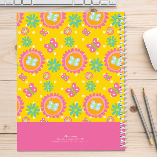 Yellow Flowers Pattern Kids Notebook
