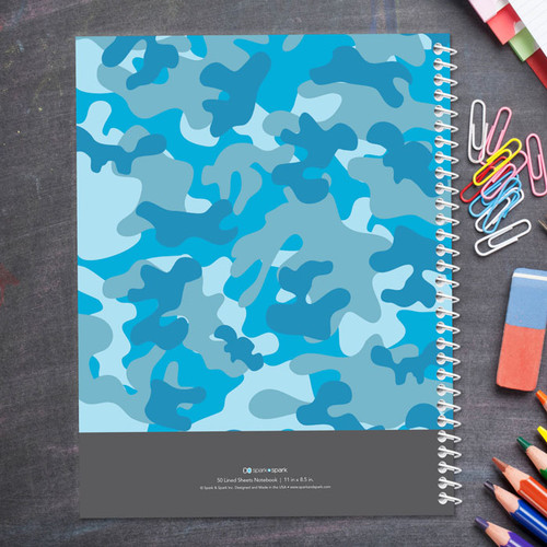 Blue Camouflage Kids Notebook