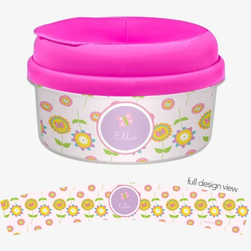 Pink Flowers Pattern Snack Bowl