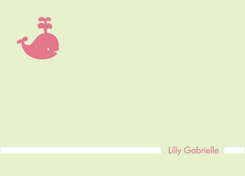 Original Custom Note Cards | My Playful Whale Pale Green
