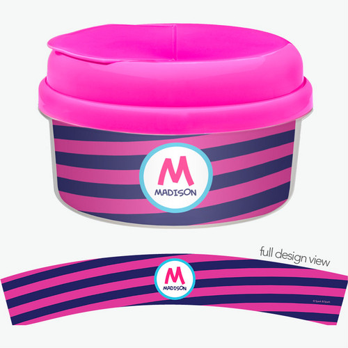 Fun Initials Magenta Snack Bowl