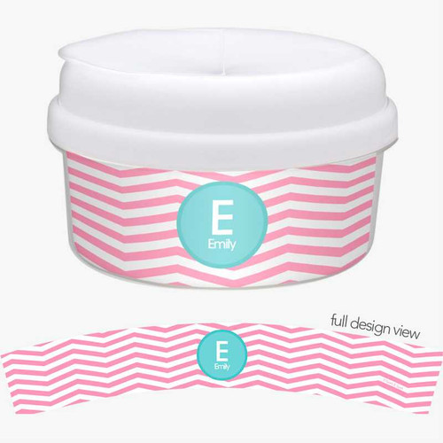 Chevron Pink And Aqua Snack Bowl
