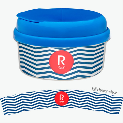 Chevron Navy And Red Snack Bowl