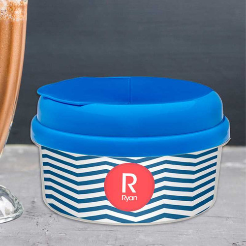 Chevron Navy And Red Snack Bowl