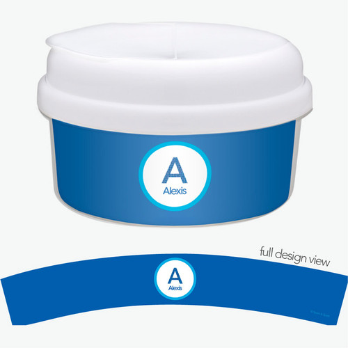 A Linen Blue Letter Snack Bowl