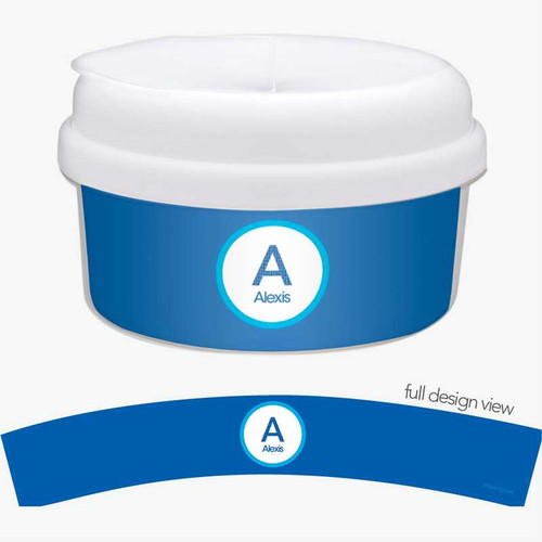 A Linen Blue Letter Snack Bowl