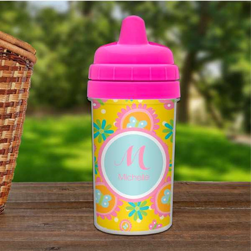 Flowers Personalized Toddler Sippy Cups