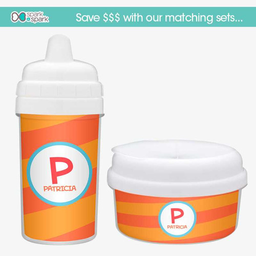 Fun Initials - Orange Sippy Cup for Toddlers