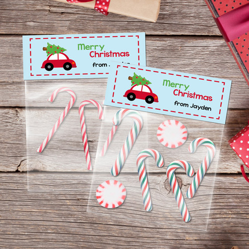 Xmas Tree on a Car Treat Bags