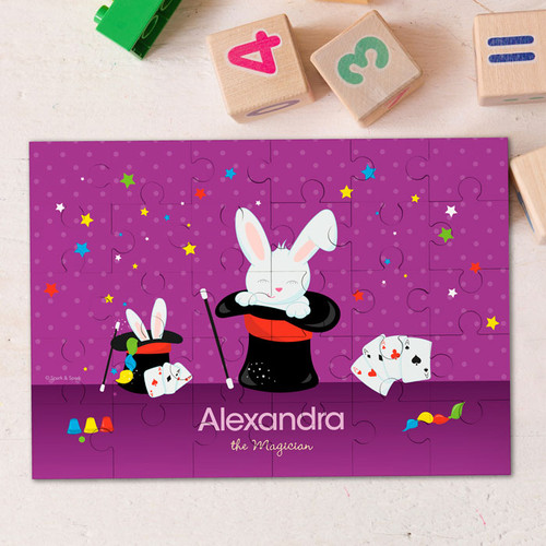 Cute Girl Magician Personalized Puzzles