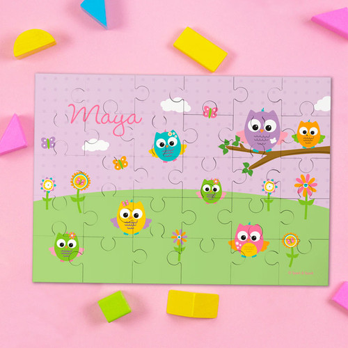 Owls on the field Personalized Puzzles