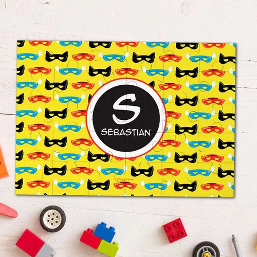 Super Hero Masks Personalized Puzzles