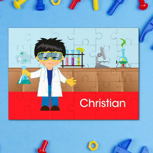 Cool Scientist Boy Personalized Puzzles