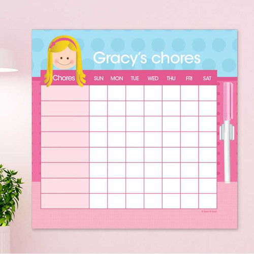 Just Like Me Girl Light Blue Chore Chart