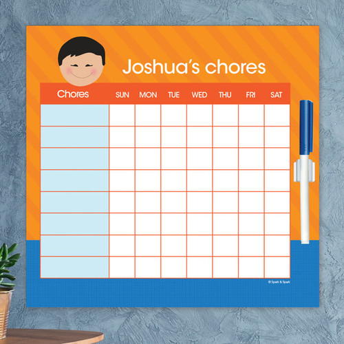 Just Like Me Boy Orange Chore Chart