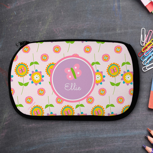 Pink Flowers Pattern Pencil Case