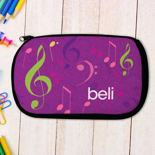 Girly Music Notes Pencil Case