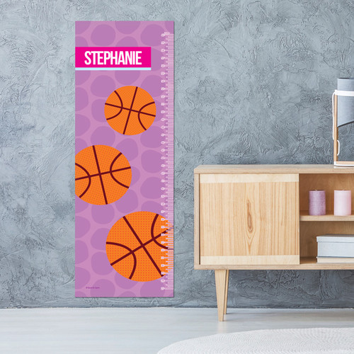 Basketball Fan - Pink Growth Chart