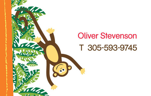 Playful Monkey Calling Card