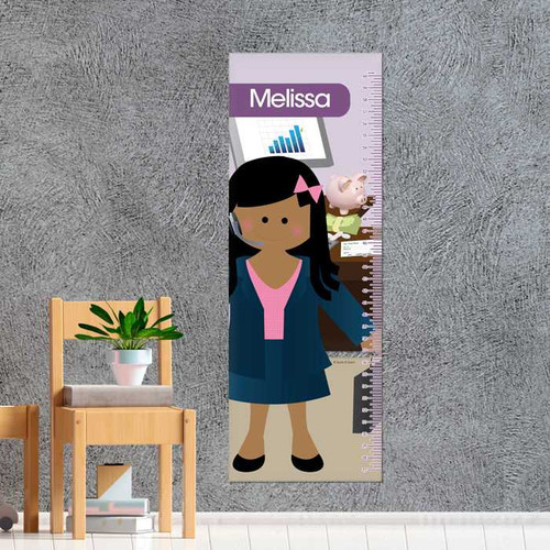 A Girl Crunching Numbers Kids Growth Chart