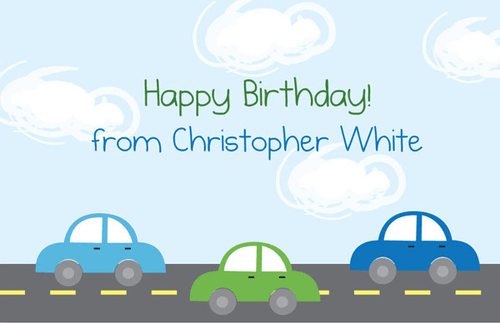 Kiddie Car Race Gift Tag
