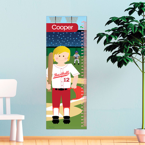 Baseball Player Kids Growth Chart