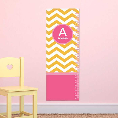 Chevron Mustard and Pink