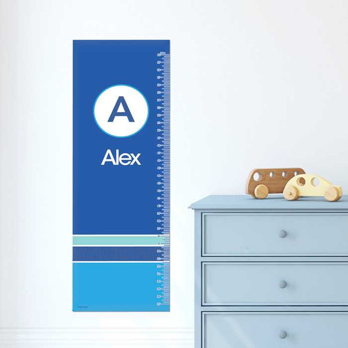 A Linen Blue Letter Growth Chart